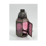 Gothic Iron & Glass Lantern | Ornate Candle Holder