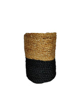 Jute Storage Basket (Black and Natural Braided) - Casa Suarez
