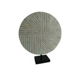 Hand-Carved Wood Sculpture on Black Marble Base | Tall Version