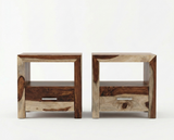 Zen 1-Drawer Bedside Table | Natural Sheesham Wood