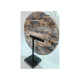 wooden carved object with black marble base - Casa Suarez
