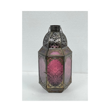 Gothic Iron & Glass Lantern | Ornate Candle Holder