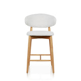 Silla de bar tapizada en madera de fresno