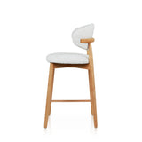 Silla de bar tapizada en madera de fresno
