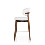 Silla de bar tapizada en madera de fresno
