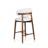 Silla de bar tapizada en madera de fresno
