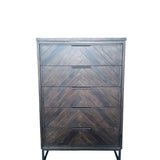 Modern 5-drawer eco wood bedroom dresser with spacious storage for hotels, Airbnb properties, furnished apartments, guest rooms, and contemporary interiors.