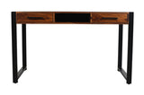 Loft Solid Rosewood Office Desk | Industrial Writing Desk with Storage Drawers