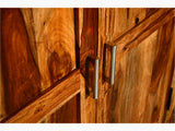 Zen Solid Sheesham Wood 2-Door Wardrobe with Drawer | Brown Finish