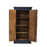 Hand-Carved Black Mango Wood Cabinet | Antique Indian Style