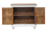 Casa Hand-Carved 2-Door Solid Mango Wood Sideboard – Distressed White