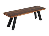 Loft Bench | Solid Indian Rosewood & Black Metal Industrial Bench
