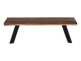 Loft Bench | Solid Indian Rosewood & Black Metal Industrial Bench