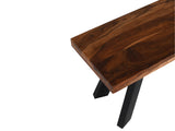 Loft Bench | Solid Indian Rosewood & Black Metal Industrial Bench