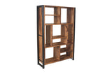 Loft Geometric Bookcase | Solid Sheesham Wood & Steel Display Shelf