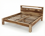 Zen Solid Sheesham Wood Platform Bed | Natural Finish