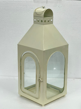 IRON AND GLASS LANTERN WHITE - Casa Suarez