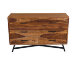 Loft 6-Drawer Dresser | Solid Indian Rosewood with Black Steel Base
