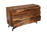 Loft 6-Drawer Dresser | Solid Indian Rosewood with Black Steel Base