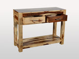 ZEN Solid Wood Console Table with 2 Drawers | Handcrafted Sheesham Wood Entryway Console