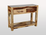 ZEN Solid Wood Console Table with 2 Drawers | Handcrafted Sheesham Wood Entryway Console