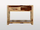 ZEN Solid Wood Console Table with 2 Drawers | Handcrafted Sheesham Wood Entryway Console