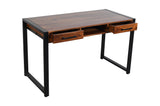 Loft Solid Rosewood Office Desk | Industrial Writing Desk with Storage Drawers
