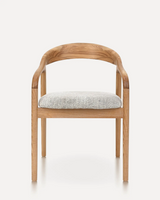 Silla de comedor de madera con respaldo arqueado | Ergonómica | Natural y nogal