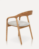 Silla de comedor de madera con respaldo arqueado | Ergonómica | Natural y nogal