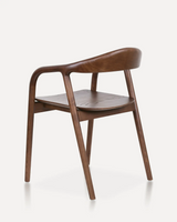 Pure Solid Ash Wood Dining Chair | Curved Back | Natural & Walnut
