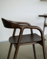Pure Solid Ash Wood Dining Chair | Curved Back | Natural & Walnut