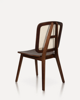 Vintage Rattan Back Wood Chair | Classic Charm | Dining