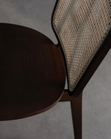 Vintage Rattan Back Wood Chair | Classic Charm | Dining