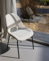 Hollow Velvet Upholstered Dining Chair | Metal Legs | Contemporary