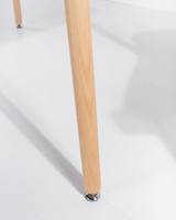 White Top Dining Table | Solid Wood Legs | Modern Minimalist