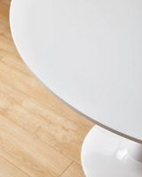 White Round Dining Table | MDF Top | Contemporary Style