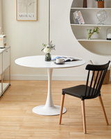 White Round Dining Table | MDF Top | Contemporary Style
