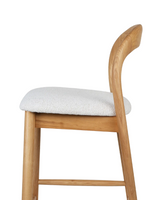 Versatile Wood Bar Stool | Arched Back | Natural & Walnut
