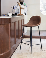 Taburete de bar Ora de cuero | Elegancia moderna | Altura de mostrador