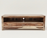 Zen 59" Solid Sheesham Wood TV Stand with 3 Drawers