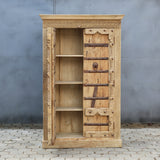 Hand-Carved Antique Indian Armoire | Reclaimed Solid Wood Wardrobe