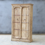 Hand-Carved Solid Wood Wardrobe | Rustic Indian Armoire