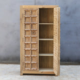 Hand-Carved Studded Solid Wood Wardrobe | Rustic Indian Armoire