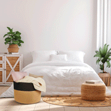 Jute Storage Basket (Black and Natural Braided) - Casa Suarez