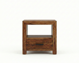 Zen Solid Sheesham Wood Bedside Table with Drawer
