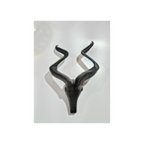 Modern aluminum animal head wall sculpture with a metallic finish for hotels, Airbnb properties, furnished apartments, offices, and contemporary interiors.