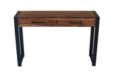 Loft Console Table with 2 Drawers | Solid Sheesham Wood Entryway Console