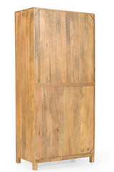 Side view of the Goa solid mango wood wardrobe