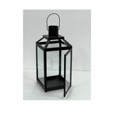 Black Iron & Glass Hanging Lantern | Candle Holder