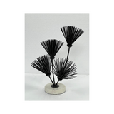Iron Flowers on Marble Base | Sculptural Table Decor